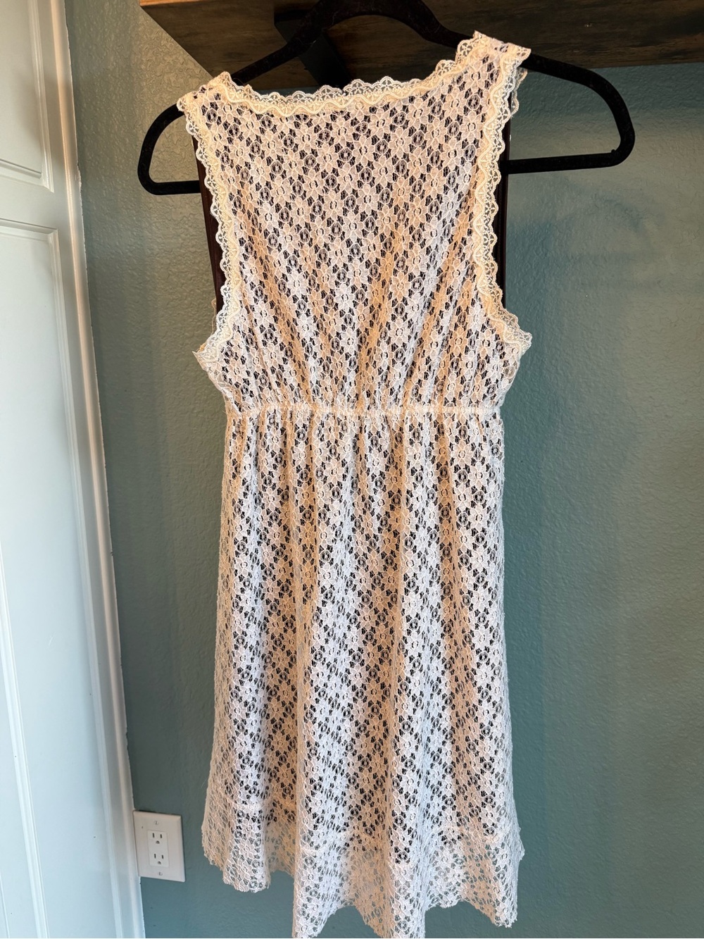 Vintage Y2K Charlotte Russe Lace Dress Cream Bow Front Coquette Fairycore Grunge - Picture 4 of 6